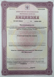 Лицензия на осуществление медицинской деятельности страница 1